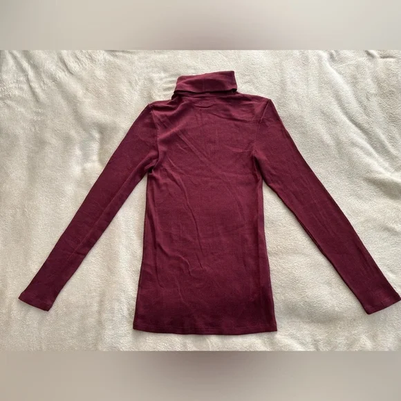 Claire Woman Size 2 Roll Neck Top long sleeve Body Con Blouse merino wool silk - Picture 6 of 7